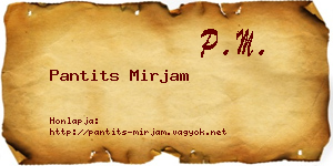 Pantits Mirjam névjegykártya